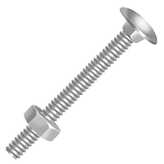 Parafuso Frances Com Porca Zincado 1/4x1 - Ciser - 10016001