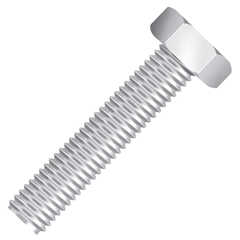 Parafuso Sextavado Rosca Unc Zincado Branco 5/16  X 1  - Ciser - 13021001
