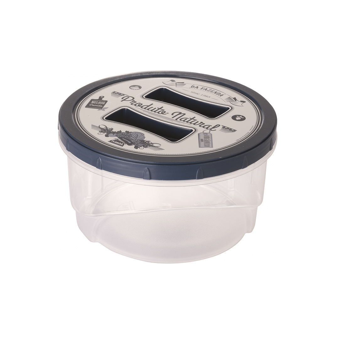 Pote Plástico Redondo Rosca Decorado 2l - 5564 - Plasutil