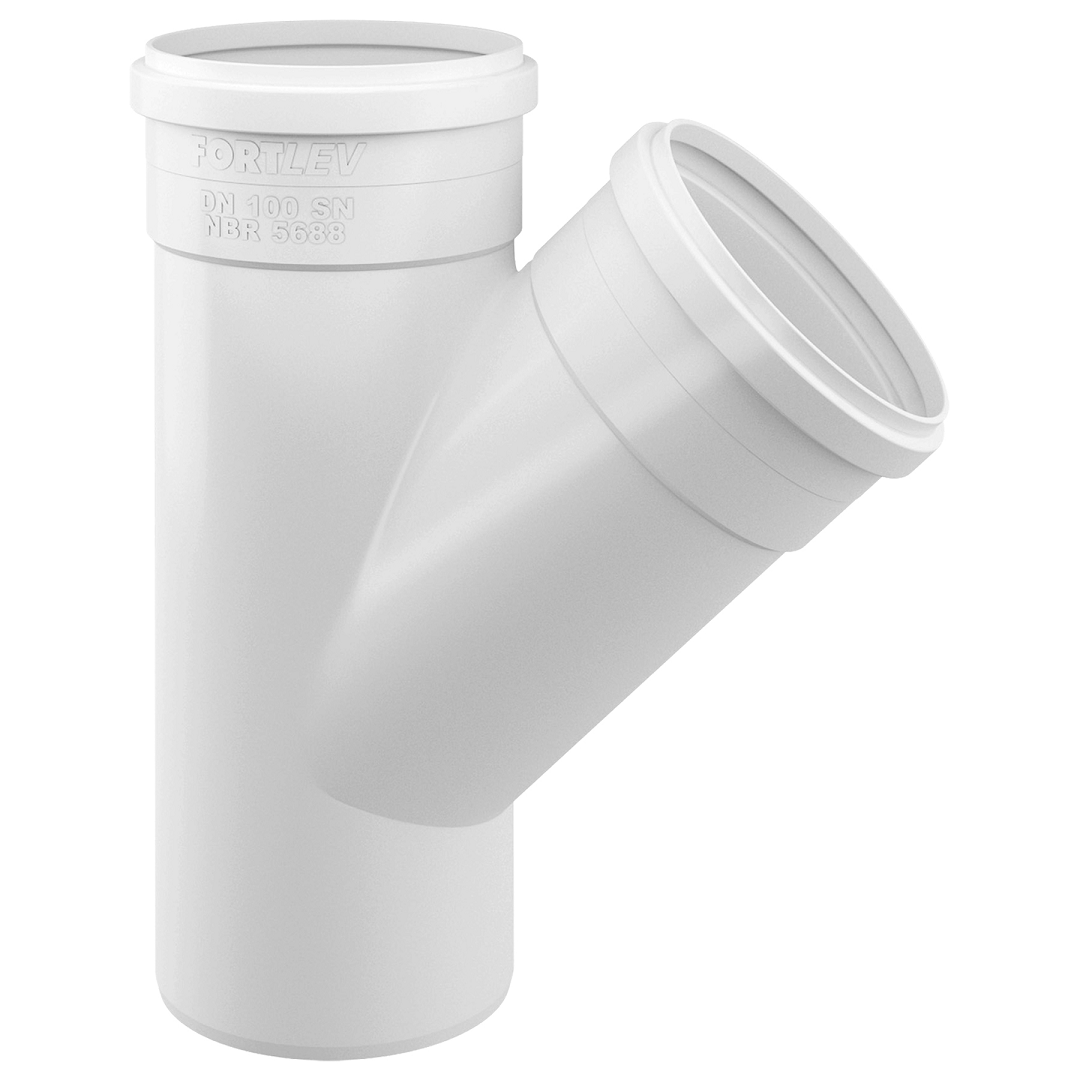 Juncao 45° Esgoto 75x75mm - 11150759 - Fortlev
