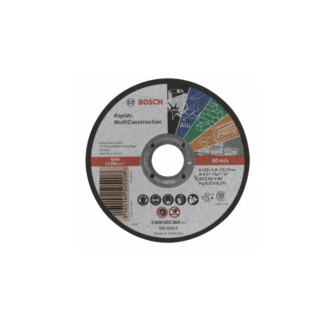 Disco De Corte Standard Metal 180x1.6mm - 2608602384-000 - Bosch