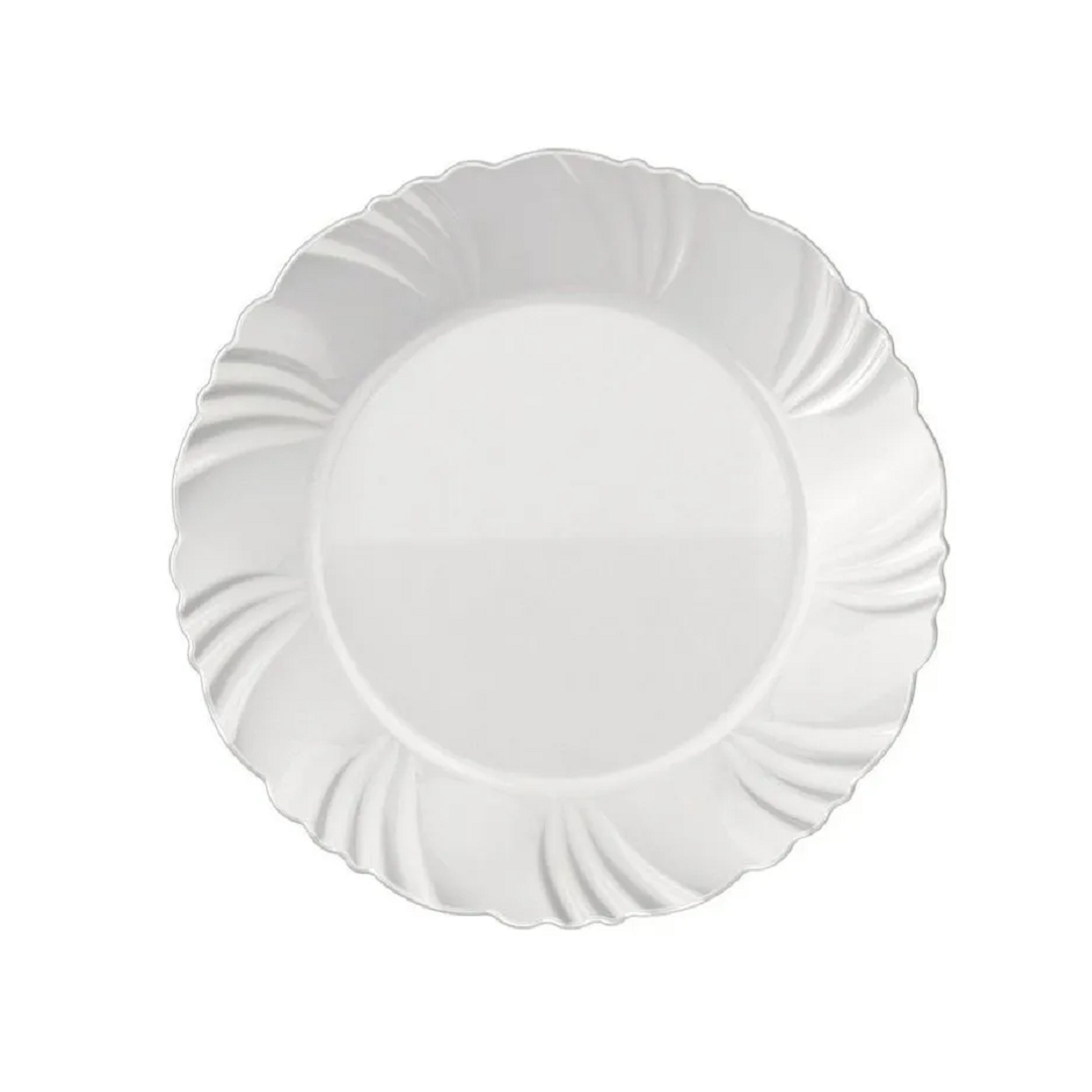 Prato Raso Vidro Duralex Pétala 25,5cm Branco - Nadir - 5744