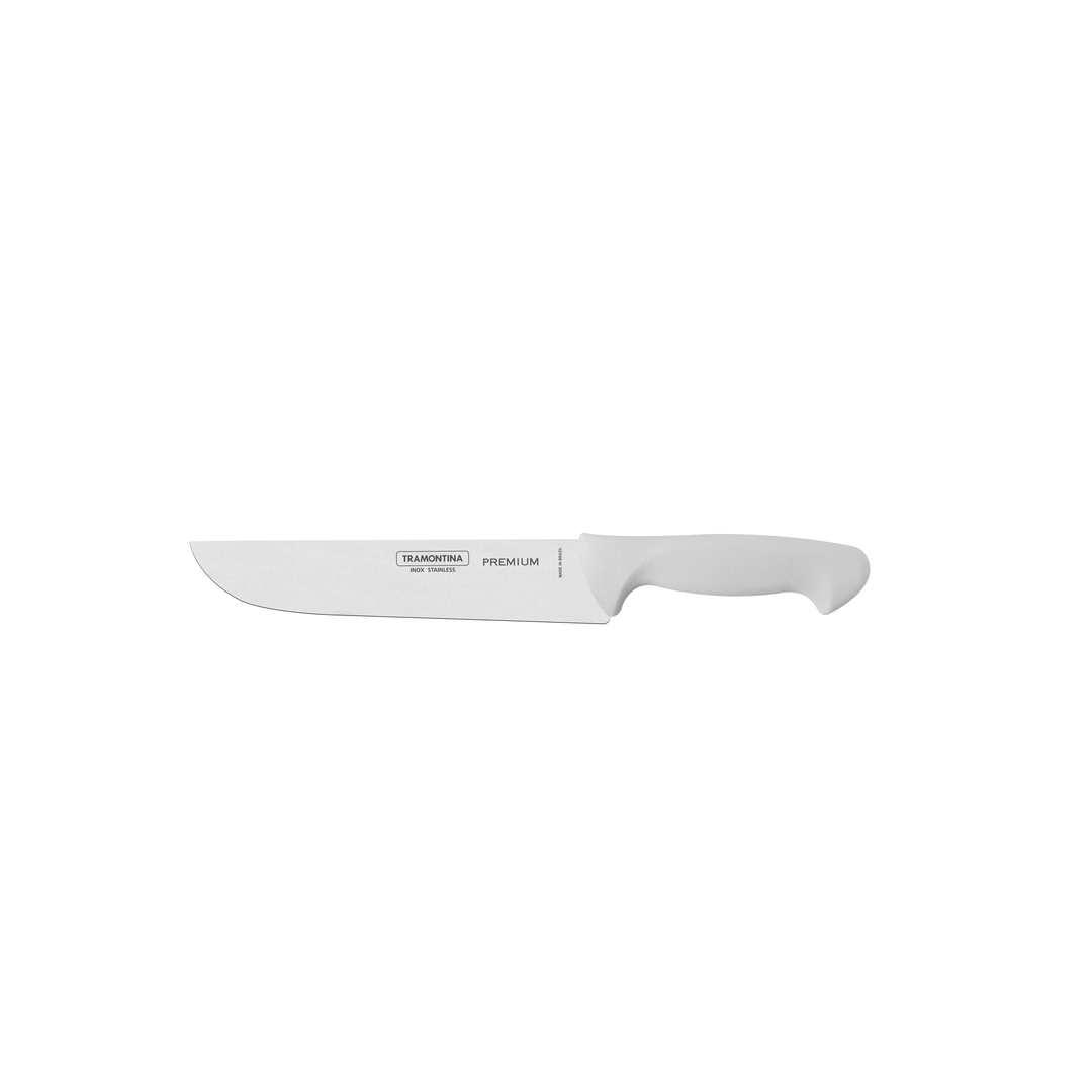 Faca Para Carne Premium Com Lâmina De Aço Inox E Cabo De Polipropileno Branco 8