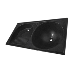 Tanque Delta Granito 120x50 Preto Romano - 791130 - Bellapia