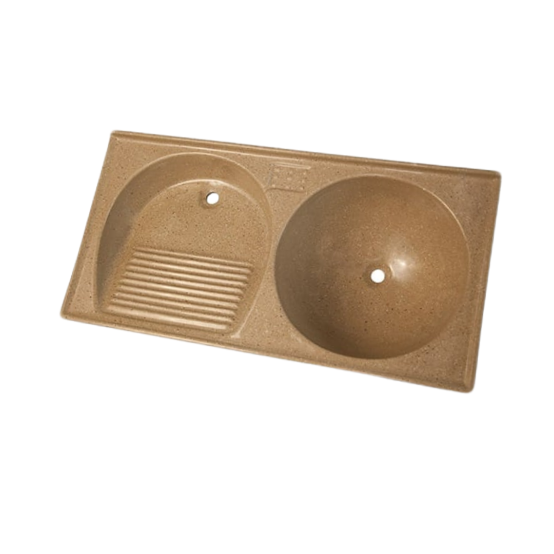 Tanque Delta Granito 120x50 Bege Travertino - 791710 - Bellapia