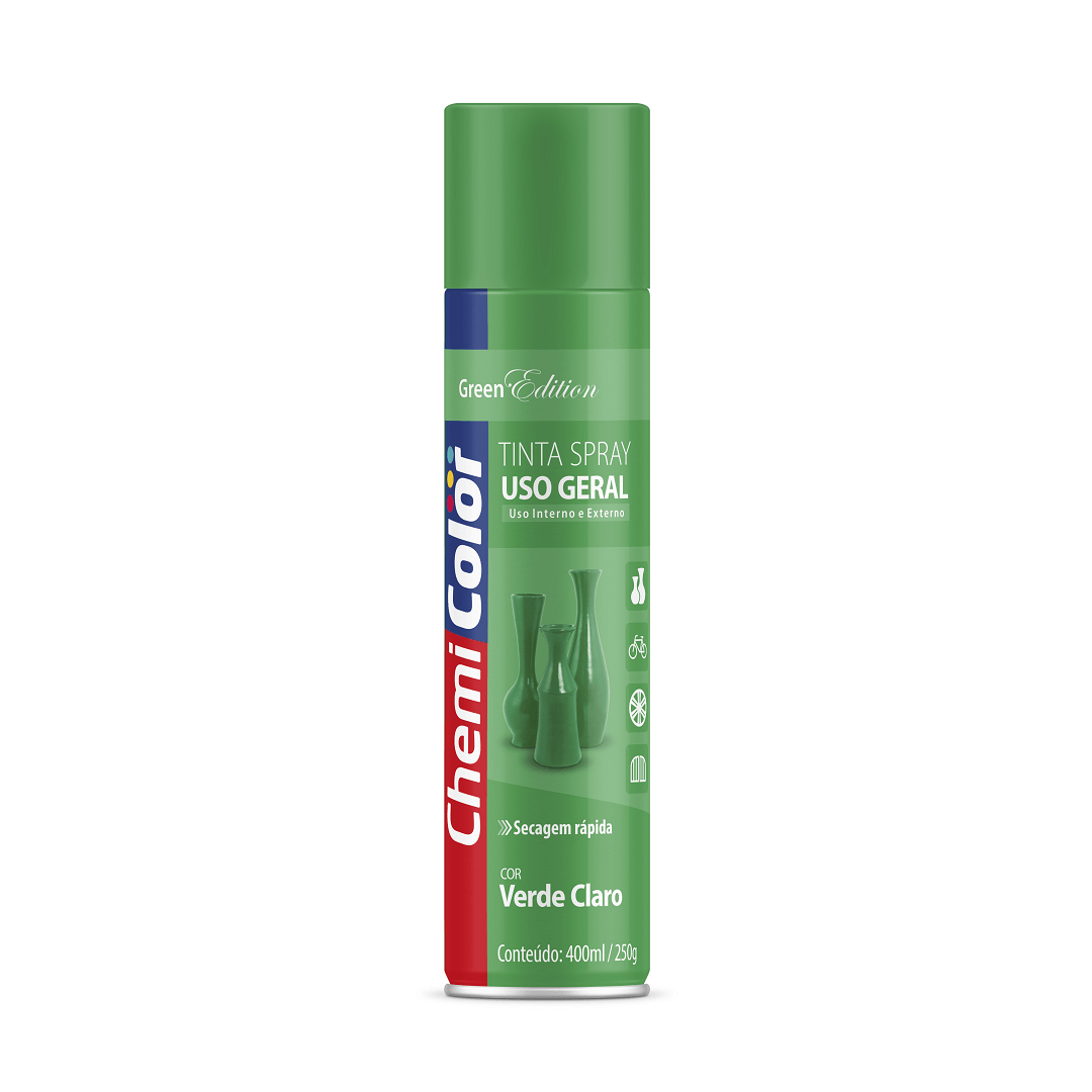 Tinta Spray Uso Geral Verde Claro 400ml - Chemicolor (Baston)