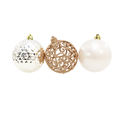 Kit Bolas De Natal 8cm Com 10 Peças Sortidas - Rio De Ouro - Ntb85121