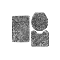 Jogo De Tapete Para Banheiro Classic Com 3 Peças Cinza - Oasis - 20917