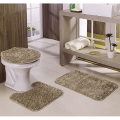 Jogo De Tapete Para Banheiro Classic Com 3 Peças Trigo - Oasis - 20024