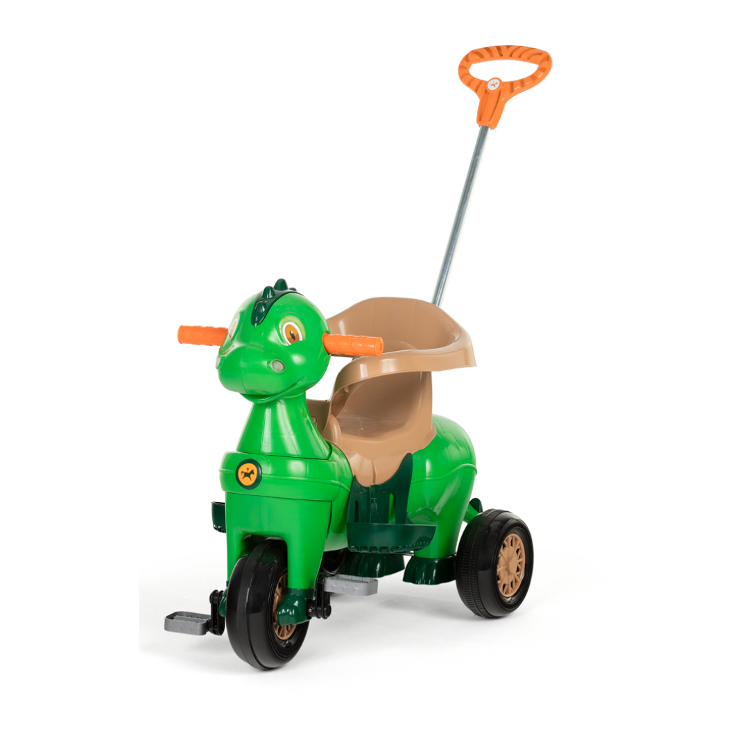 Triciclo Infantil Com Empurrador Pedal E Som Verde Didino - 1021 - Calesita