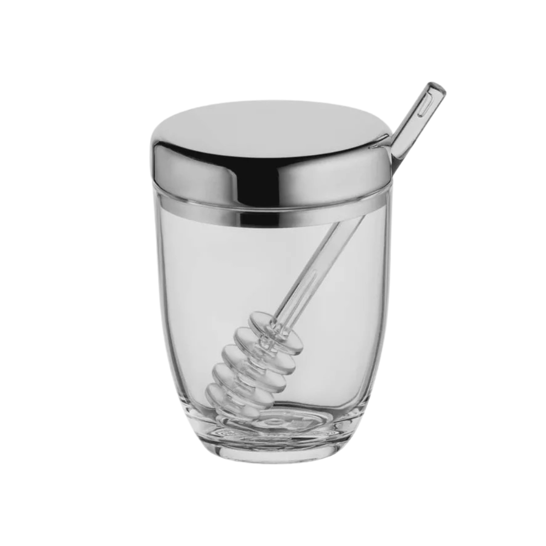 Pote Para Mel Vision De 400ml Em Vidro Com Tampa Em Inox - Forma - 800130v