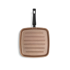 Bistequeira Grill 24,5cm  Flora Em Alumínio Antiaderente Cereja - Mta -  8700