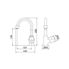 Torneira Para Lavatório De Mesa Abs Bica Alta F27 Branco 1195 - Lorenzetti - 7110001