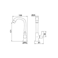 Torneira Para Lavatório De Mesa Abs Bica Alta F61 Branco 1195 - Lorenzetti - 7110049