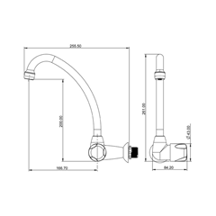 Torneira Para Cozinha De Parede Abs F27 Branca 1168 - Lorenzetti - 7111001