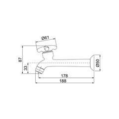 Torneira Para Pia De Parede Abs F34 Bica Longa Branco 1132 - Lorenzetti - 7111004