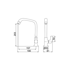 Torneira Para Cozinha De Mesa Abs Bica Móvel F61 Branco 1167 - Lorenzetti - 7111076