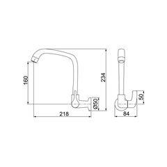 Torneira Para Cozinha De Parede Abs F61 Branca 1168 - Lorenzetti - 7111078