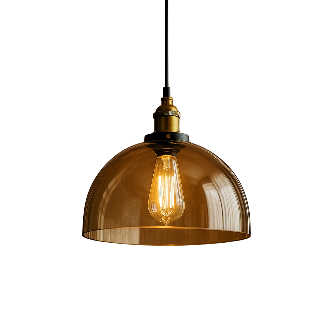 Pendente Bowl De Vidro Dourado 30cm 9003 - Neotron - 000271