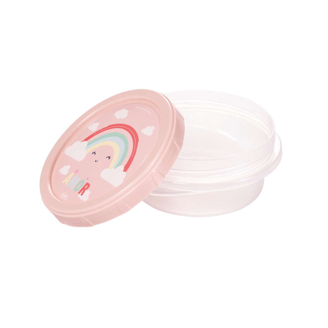 Pote Plástico Redondo Rosca Arco-Íris 390ml - 7098 - Plasutil