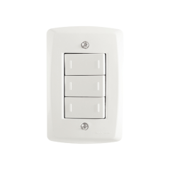 Conjunto 4x2 Com 3 Interruptores Paralelos 10a 250v Lux2 Branco - Tramontina - 57145/078