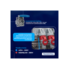 Tomada De Acoplamento Industrial 3p+T 63a 380v - Tramontina - 56255/143