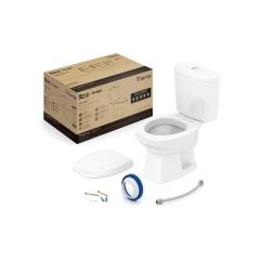 Kit Bacia Com Caixa Acoplada + Assento Soft Close + Acessórios Thema Branco - Incepa - 1257230010100