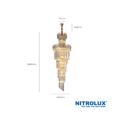 Lustre Pendente Ltr-005 E14xe14 Ambar - 5232 - Nitrolux