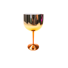 Taça De Gin Acrílico Degradê Brilhante Cobre Metalizado 250ml - M&Ca