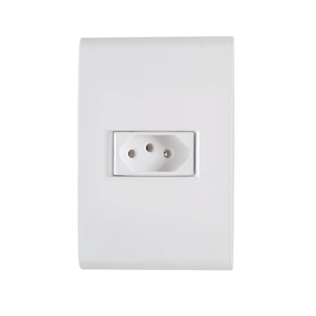 Conjunto 4x2 Com 1 Tomada 2p+T Liz 10 A 250 V Branco - 57170/010 - Tramontina