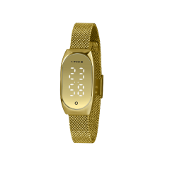 Relógio Feminino Digital Com Pulseira Em Aço Dourado - Ldg4706l - Lince