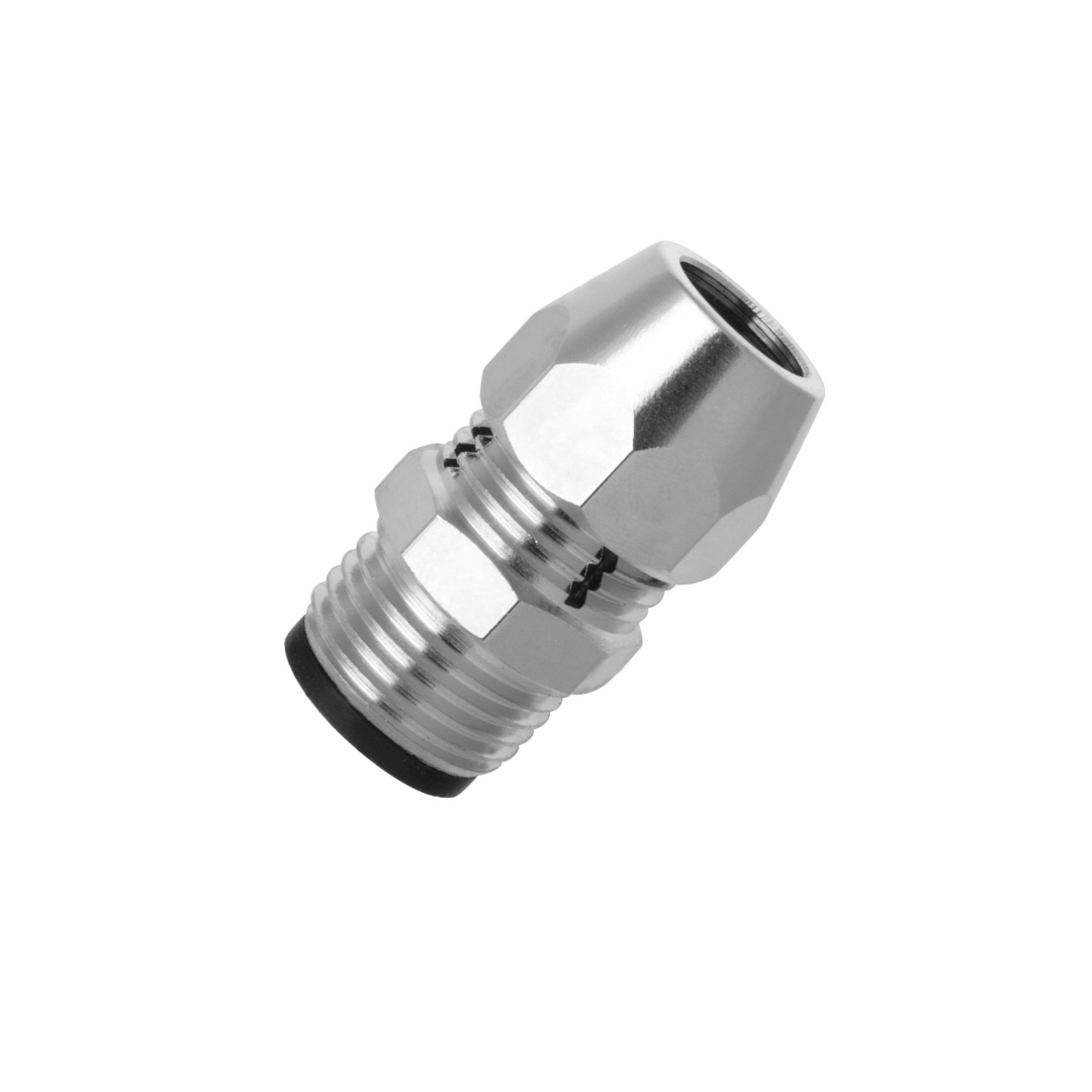 Adaptador Niquelado Para Instalação De Gás Bsp Rosca Externa 1/2  Com Terminal De 3/8  - Blukit - 180110