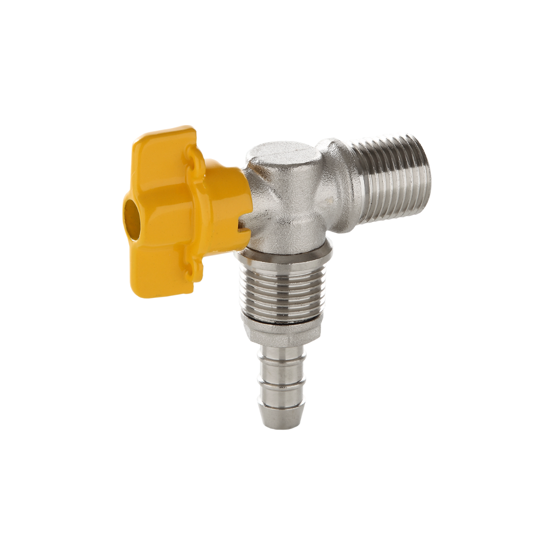 Registro Para Gás 2em1 Bsp Rosca Interna 1/2 Com Terminal De 3/8 - Blukit - 180261