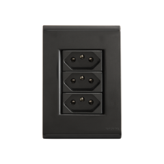 Conjunto 4x2 Com 3 Tomadas 2p+T Liz 10a 250v Grafite - Tramontina - 57173/076
