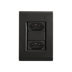Conjunto 4x2 Com 2 Tomadas 2p+T Liz 10a 250v Grafite - Tramontina - 57173/065