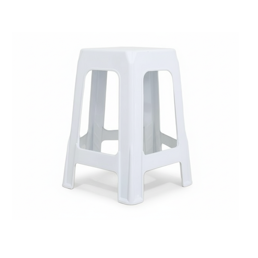 Banqueta Plástica Branca Com 5 Pernas - Samplas - 10400016