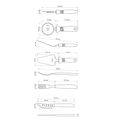 Kit Para Pizza Com 14 Peças Vermelho De Aço Inox - Tramontina - 25099/722