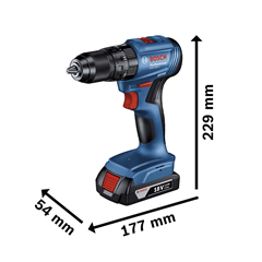 Furadeira E Parafusadeira De Impacto Á Bateria Gsb185-Li 18v - Bosch - 06019k31e6000