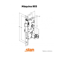 Fechadura 803/35 Roseta Quadrada Inox Externa - Stam - 41747