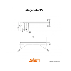 Fechadura 803/35 Roseta Quadrada Inox Externa - Stam - 41747