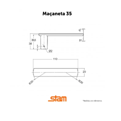 Fechadura 813/35 Roseta Quadrada Inox Interna - Stam - 41748