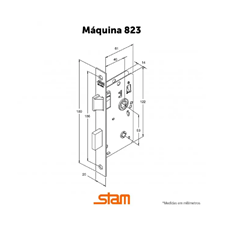 Fechadura 823/35 Roseta Quadrada Inox Banheiro - Stam - 41749