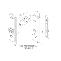 Fechadura Eletrônica Digital Com Biométria Preta Fde-201 - Pado - 52022359