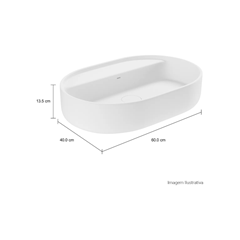 Cuba De Apoio Oval Slim 60cm Branco - Deca - L.14060.M.17