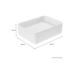 Cuba De Apoio Retangular Slim 30x40cm Branco - Deca - L.13040.17
