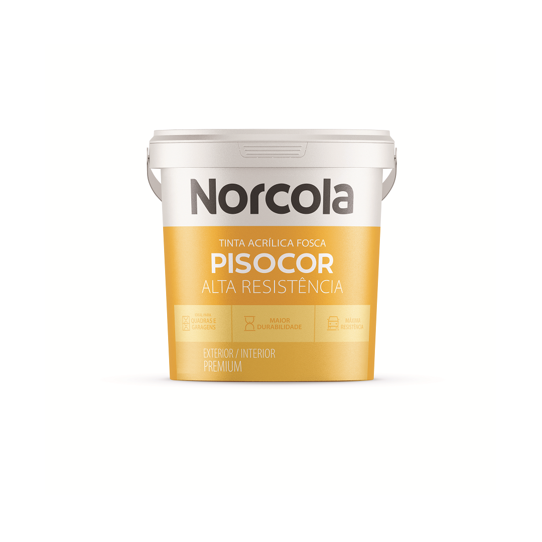 Tinta Pisocor Acrilica Fosco 3,6 Litros Preto - 1023015 - Norcola