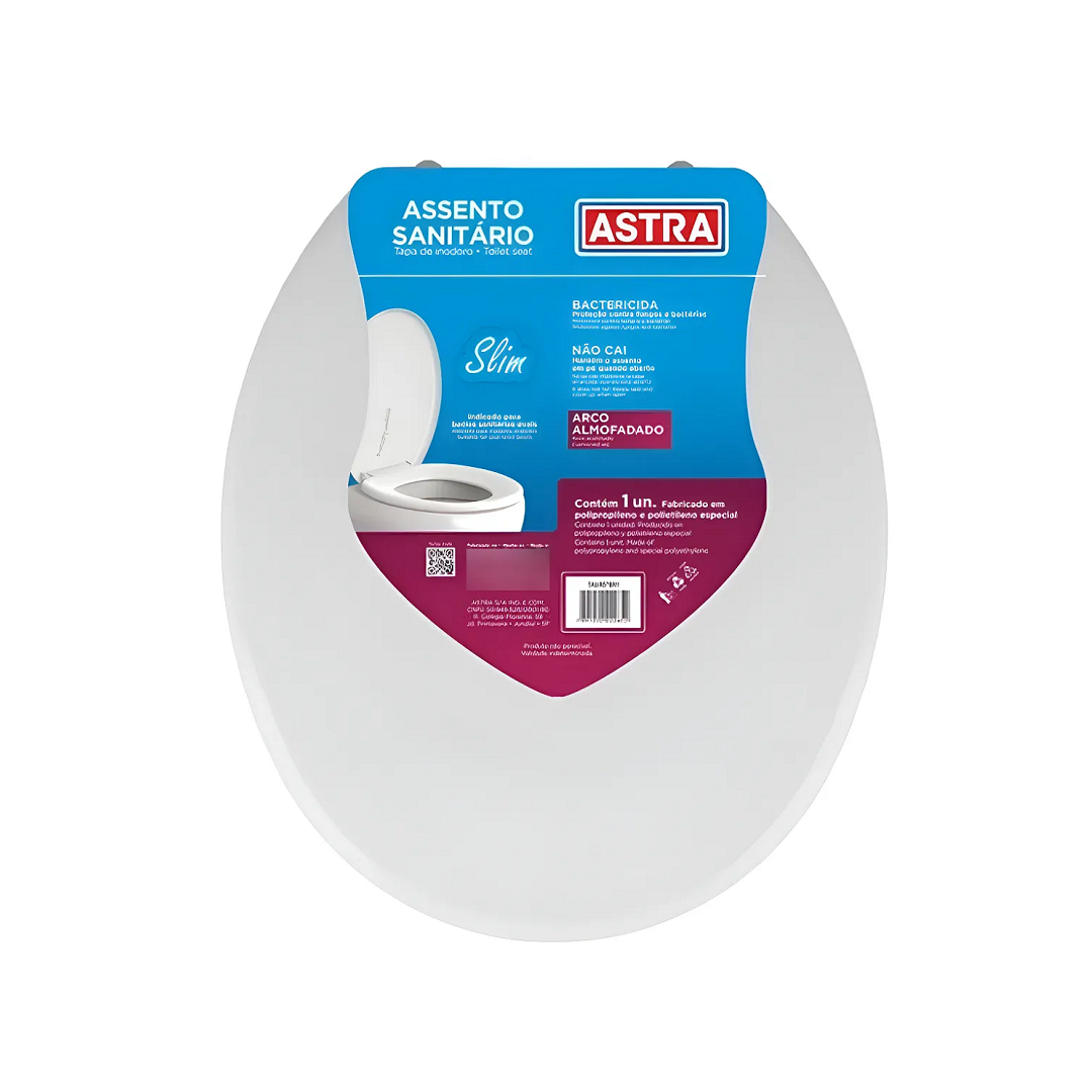 Assento Sanitário Almofadado Slim Branco - Astra - Taj/As*Br1