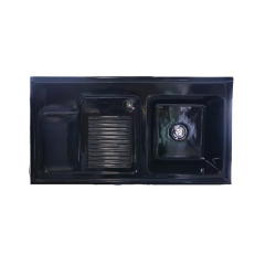 Tanque Delta 100x54cm Quadrado Preto Romano - Bellapia