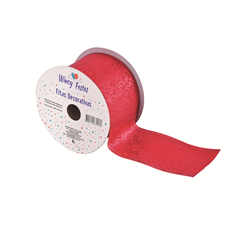 Fita Natalina Para Decoração Vermelha Com Glitter 9,1m - Rio De Ouro - Fta20596