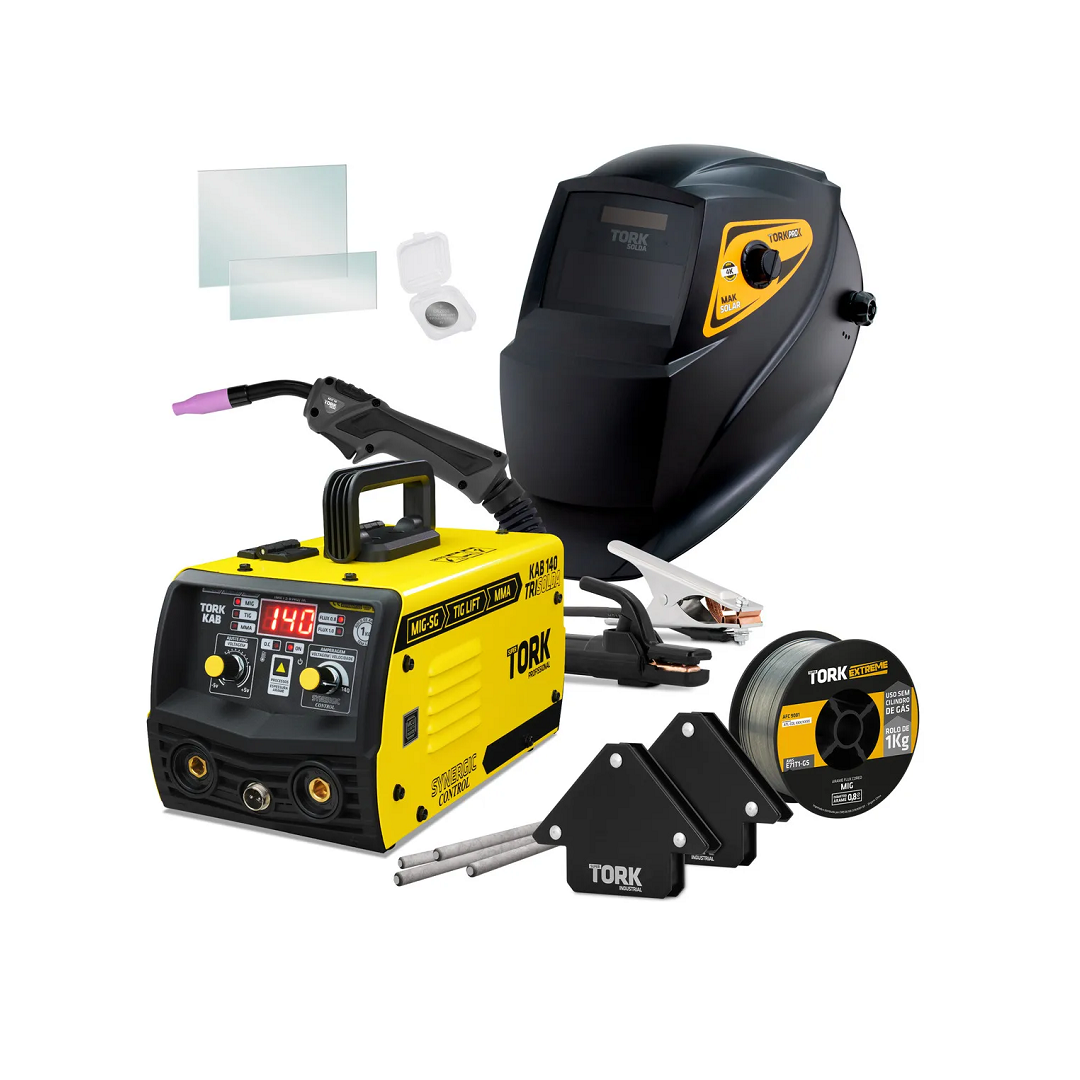 Combo Inversora 140a Trisolda + Máscara E Acessórios - Tork - Imets6140bv